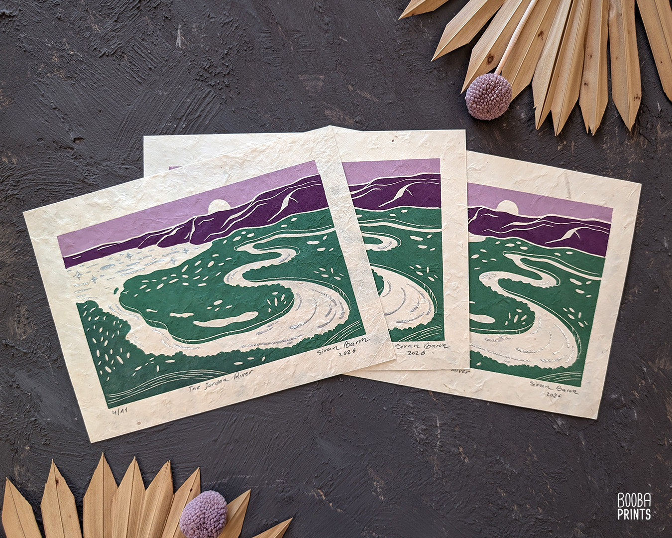 The Jordan River Mixed Media Linocut Print ✷ LIMITED EDITION Print