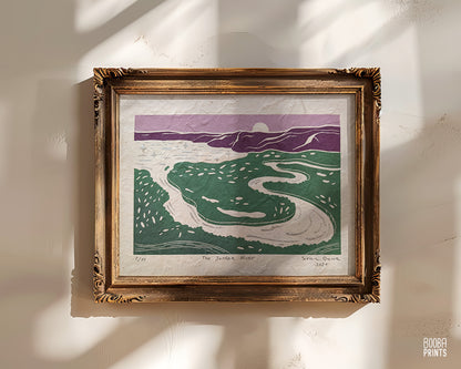 The Jordan River Mixed Media Linocut Print ✷ LIMITED EDITION Print
