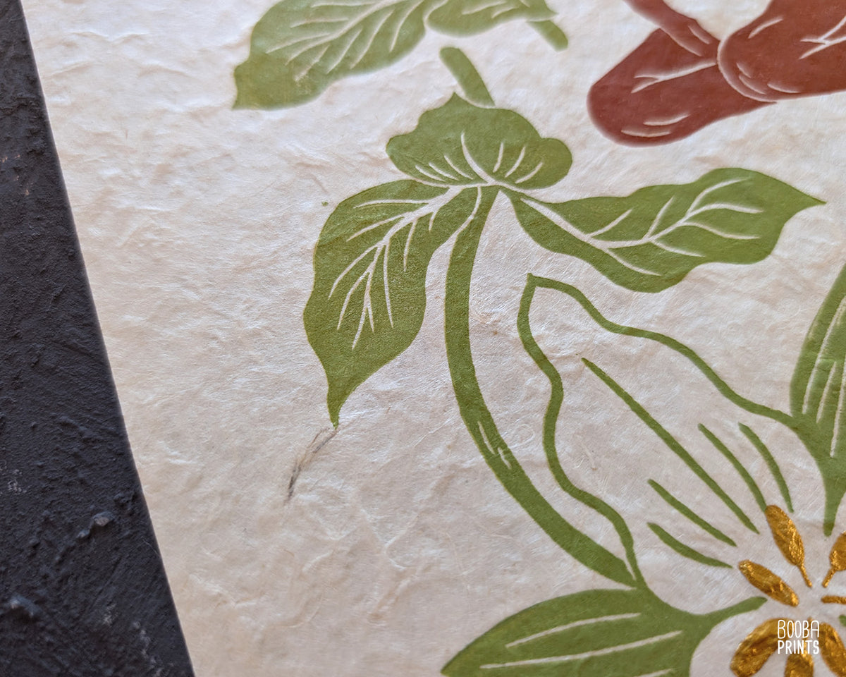 Deer and White Trillium flowers ✷ Fawn In The Garden Original Print