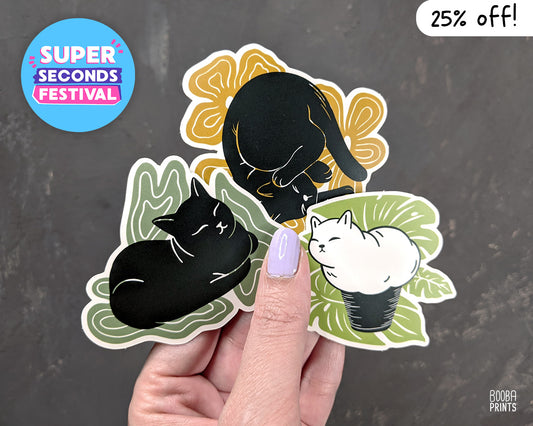 Cats And Plants Sticker Set 25% Off