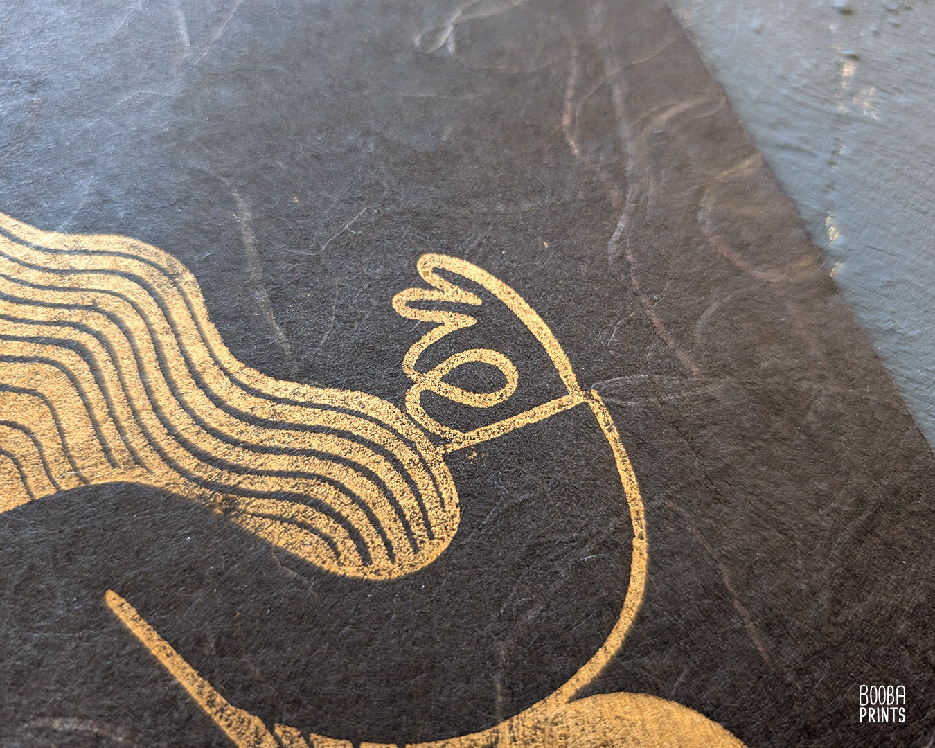 Golden Meditation Linocut Print ✷ 60%-70% Off