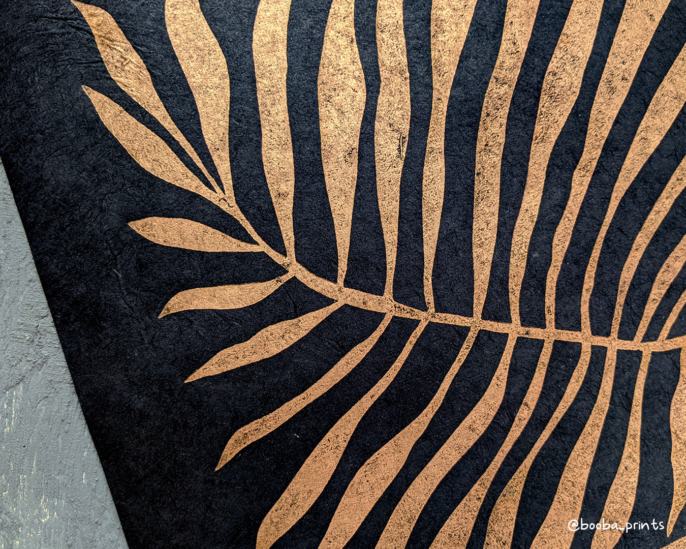 Minimalistic linocut original print of a plant in copper ink. Minimal style for home decor. Super Seconds Festival, sale of samples and seconds, discounted prints and gift, art by Booba Prints
