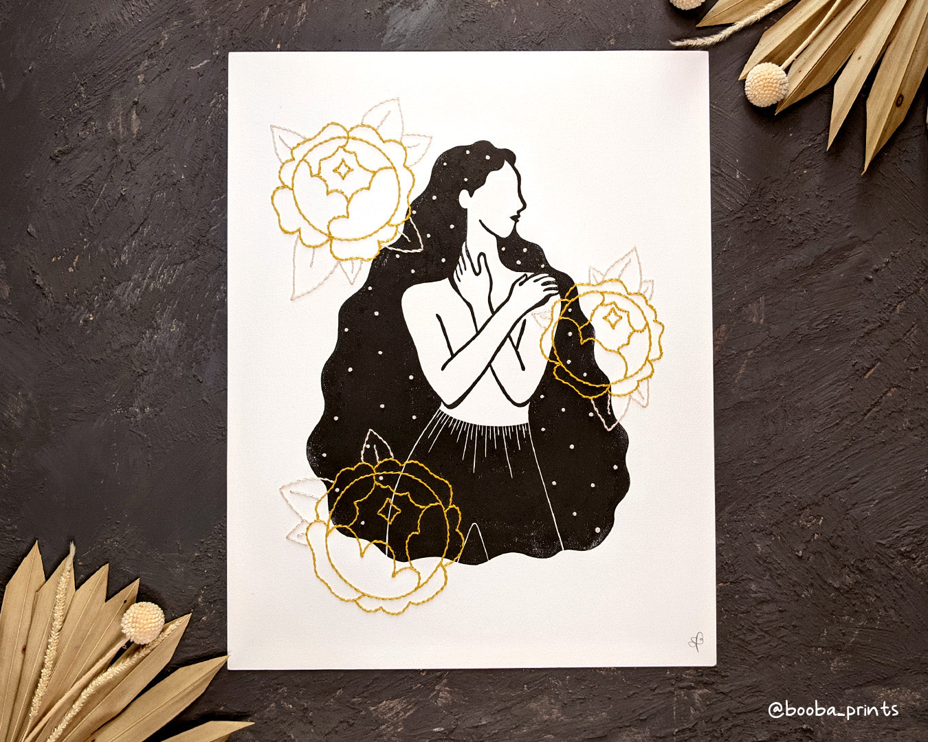 Peony Lady Hand Embroidered Print ✷ 55% Off