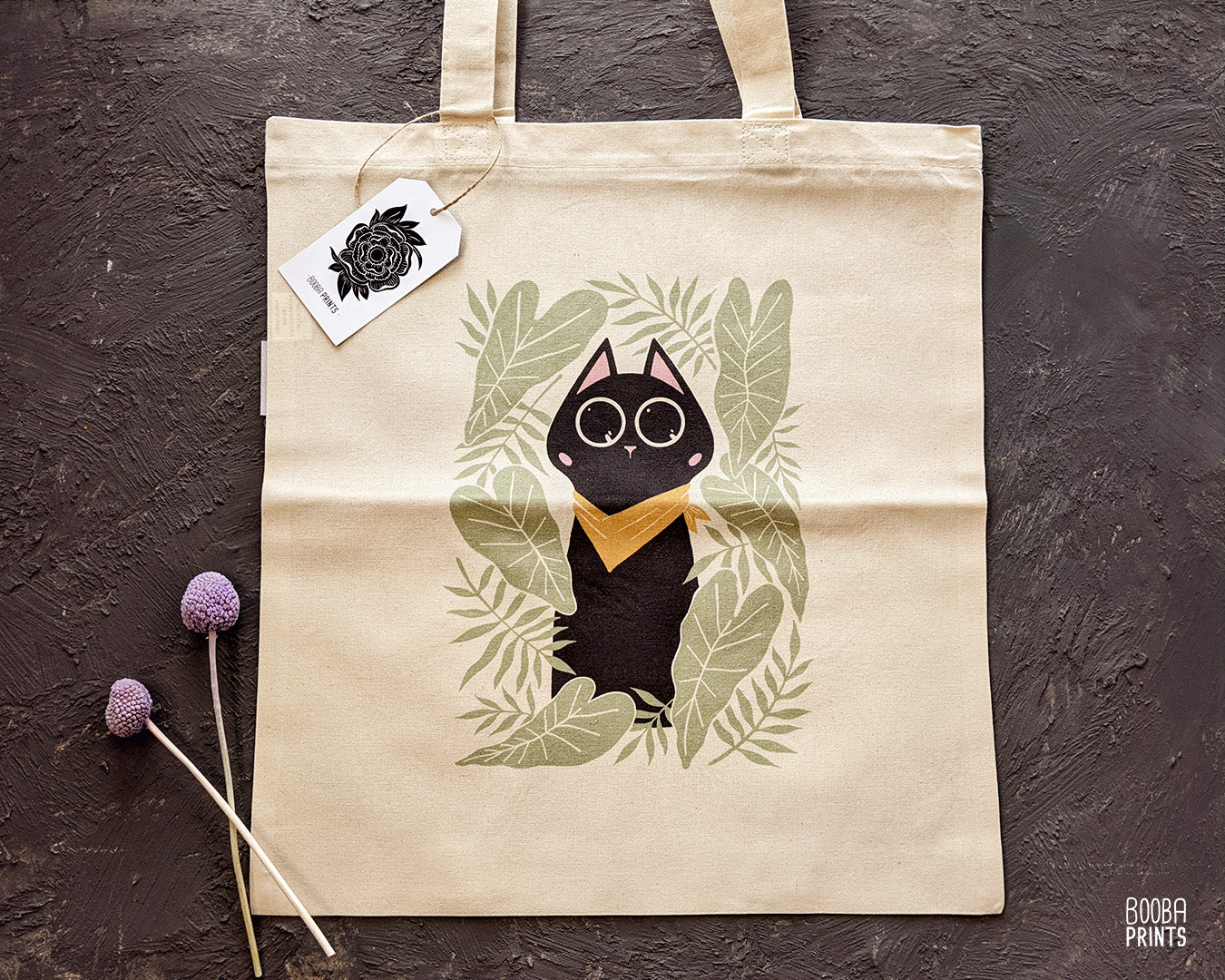 Bandana Cat Organic Tote Bag