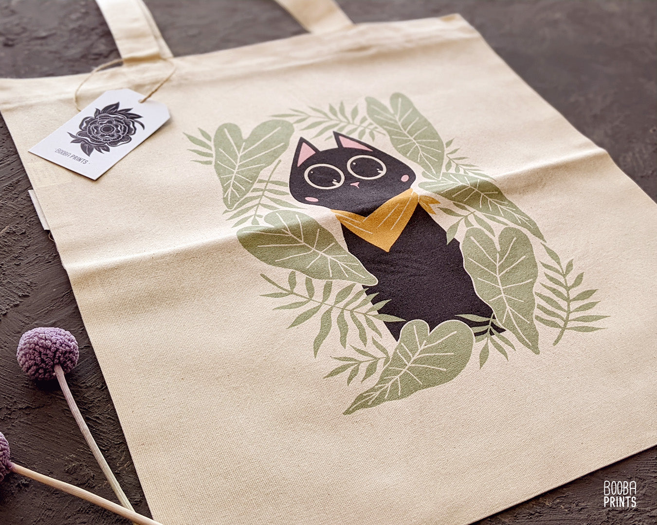 Bandana Cat Organic Tote Bag