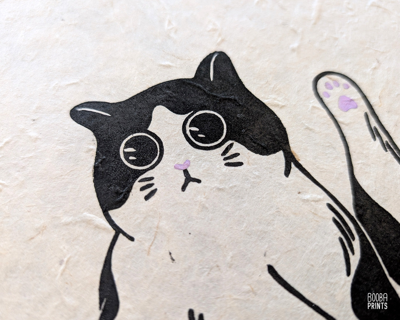 Marvelous Cat Linocut Print ✷ Whimsical Cat Lover Print