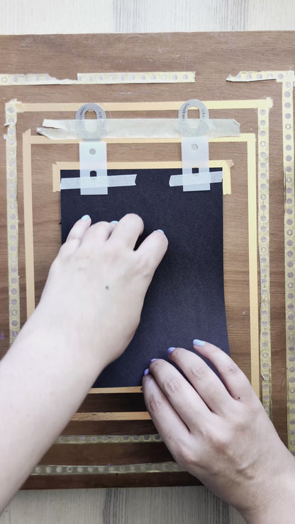 Flower Linocut Print Green & Purple "Diamond Flower" Version 2 ✷ Hand Embroidered Original Artwork