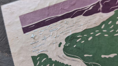 The Jordan River Mixed Media Linocut Print ✷ LIMITED EDITION Print
